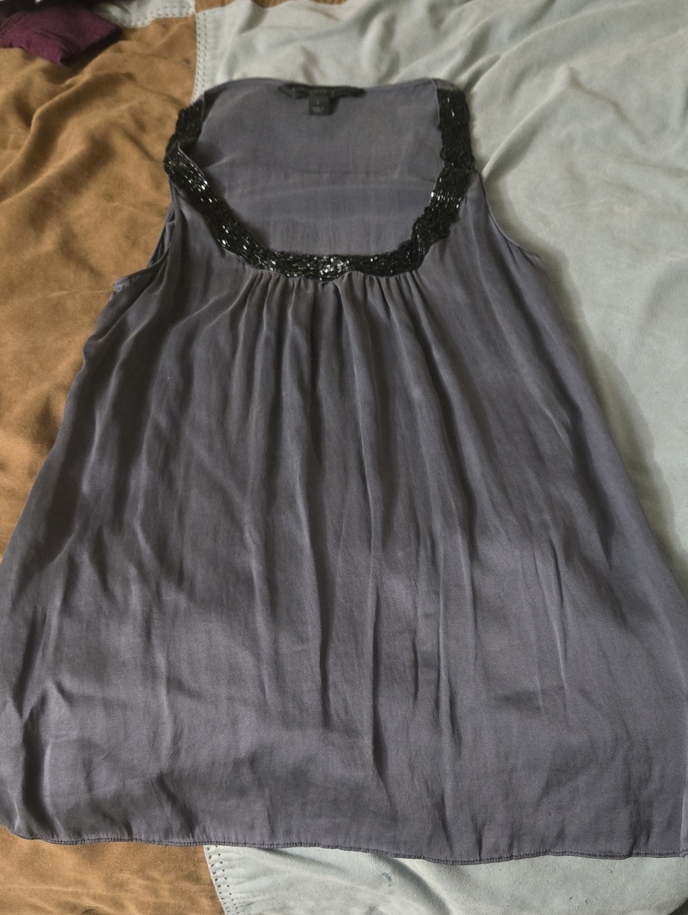 Express Dark Gray Scoop Neck Shell